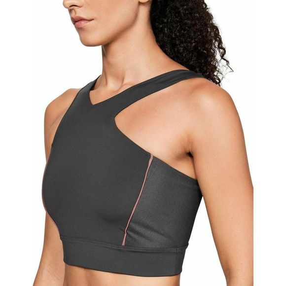 Under Armour 1324323 019 Womens Size Large Charcoal Gray Misty Crop Top $60+ - Picture 1 of 5